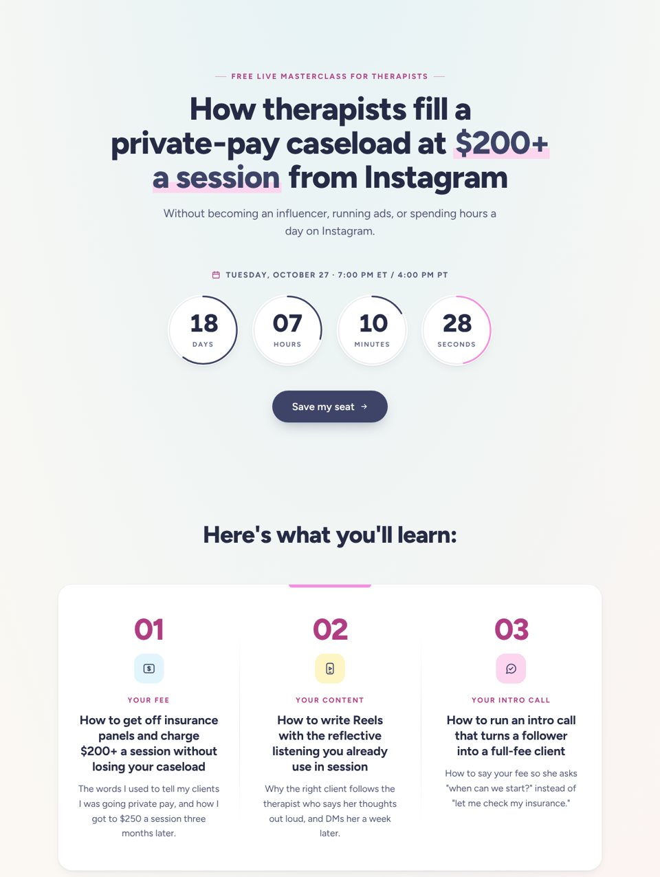 Registration page preview